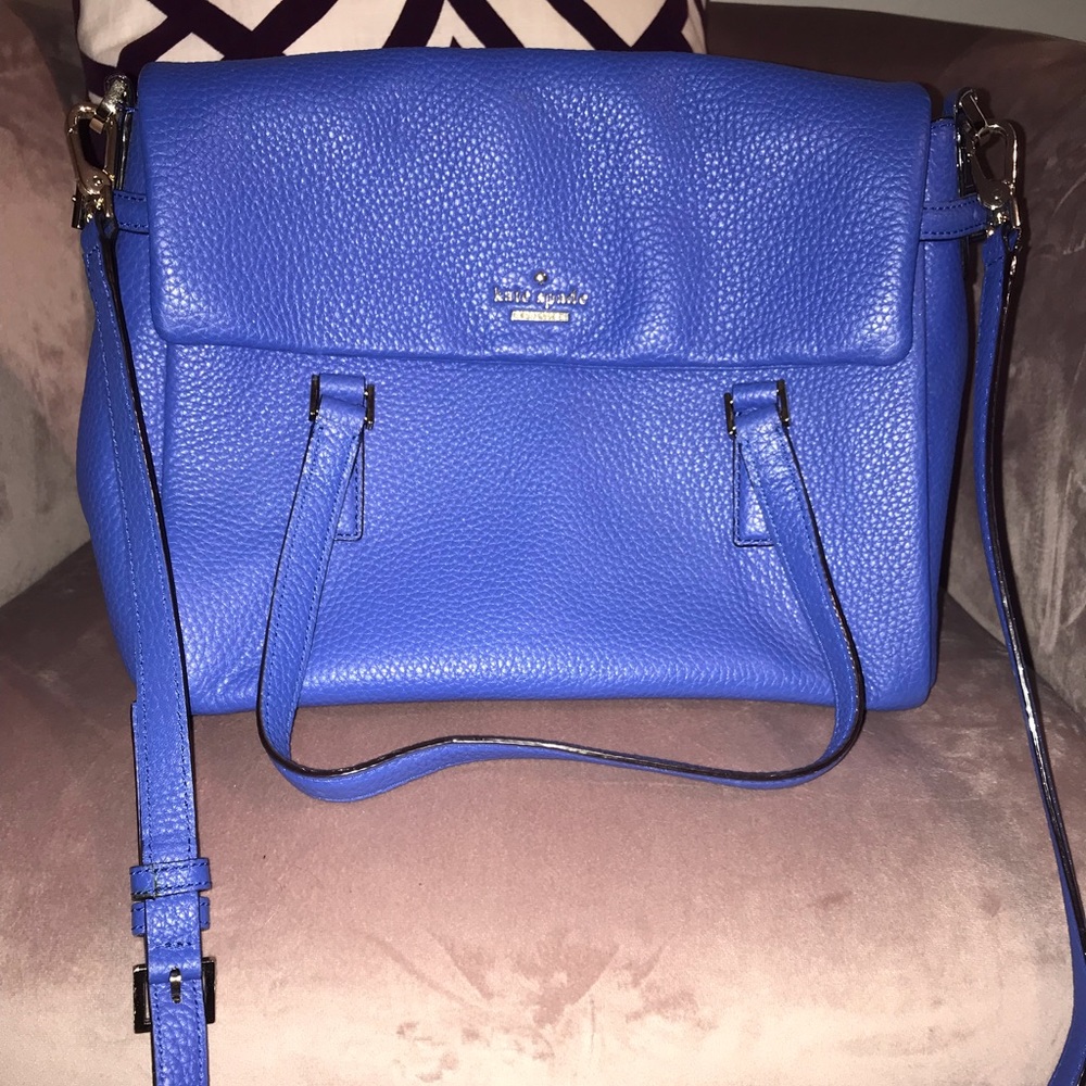 Kate spade blue leather messenger bag